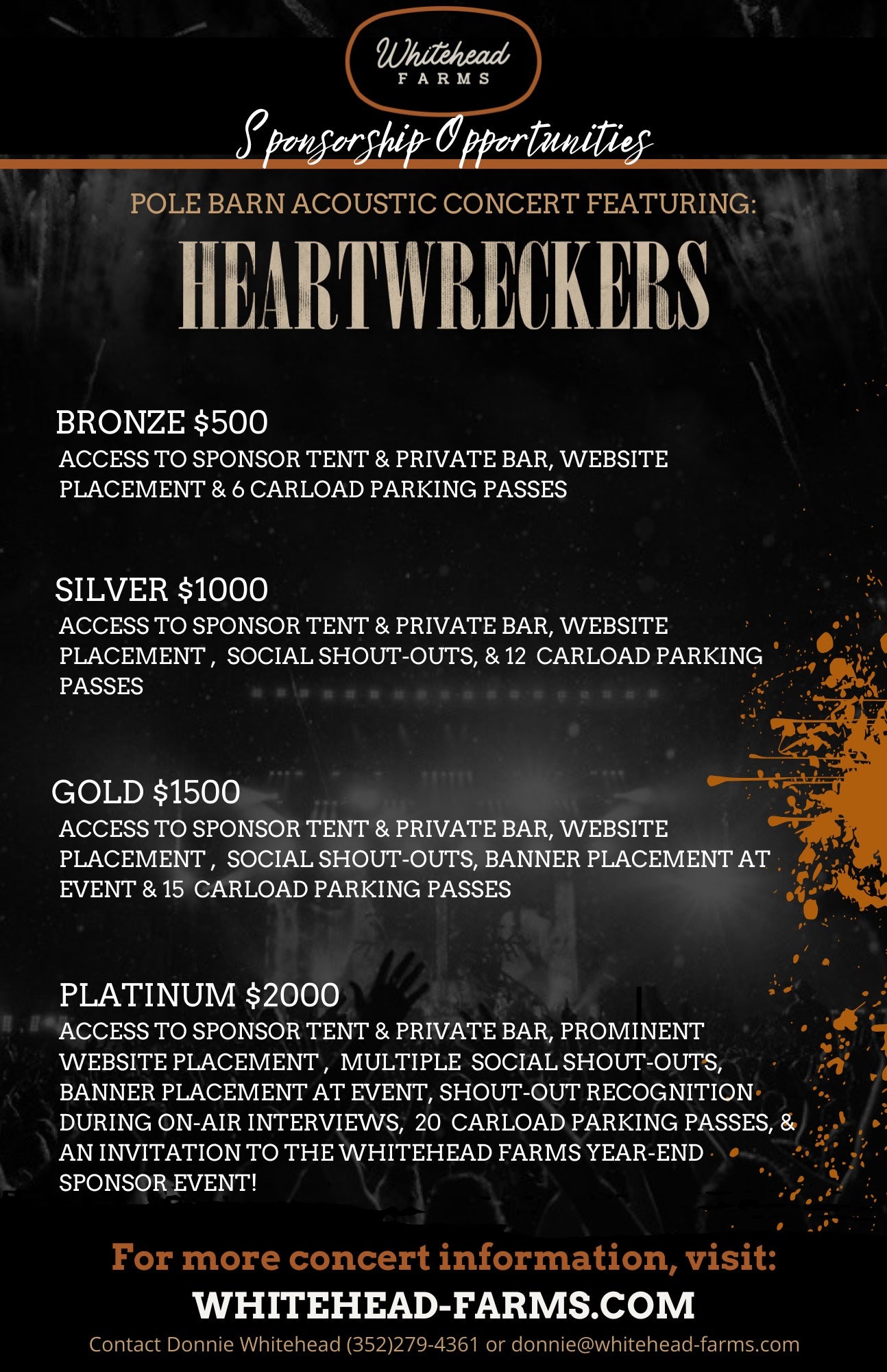 Heartwreckers at the Farm Sponsorship Packages